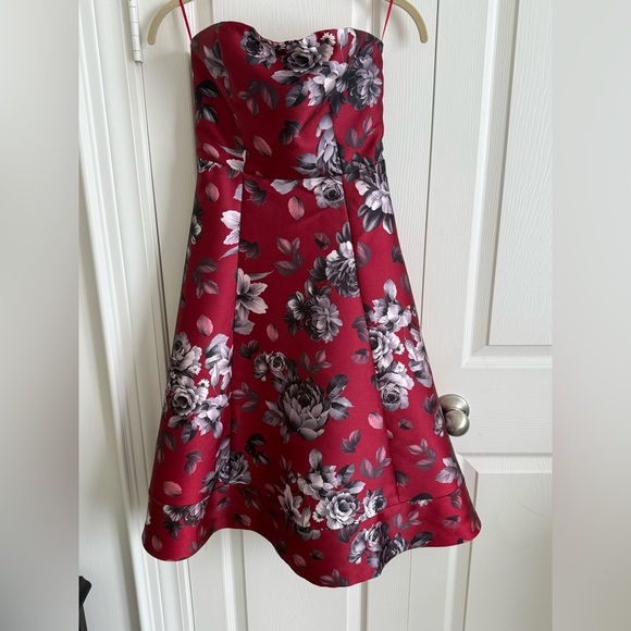 AKIRA Red Strapless Fit and Flare Dress - Picture 1 of 5